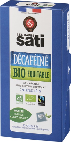 Sati Decaffein Bio x10 caps (Nespresso)